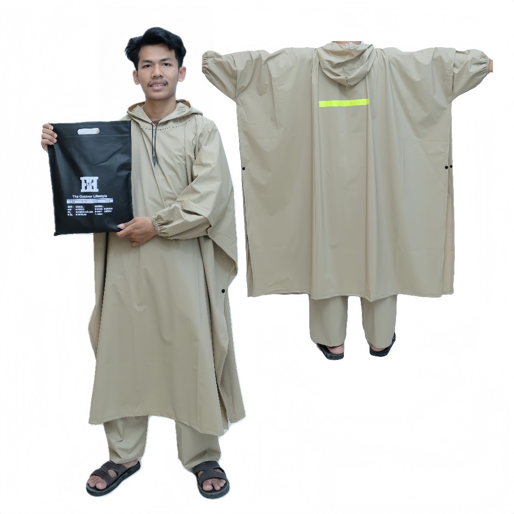 Jas Hujan Super Jumbo Ponco Kelelawar Pria Dan Wanita XXXXL Muat BB 180 KG