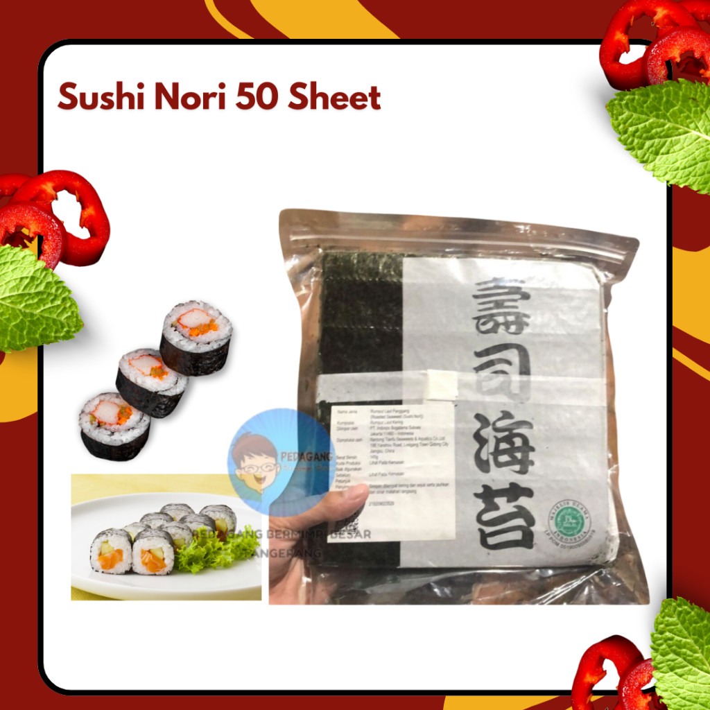 

Sushi Nori Halal MUI 50 Sheet / Rumput Laut Panggang 50 Lembar