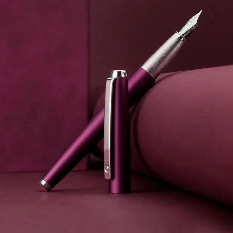

HongDian 525 Iridium Matte Fountain Pen Metal EF0.4mm Small Bent 0.6mm nib Ink Pen For Writing School Office Supplie Stationery