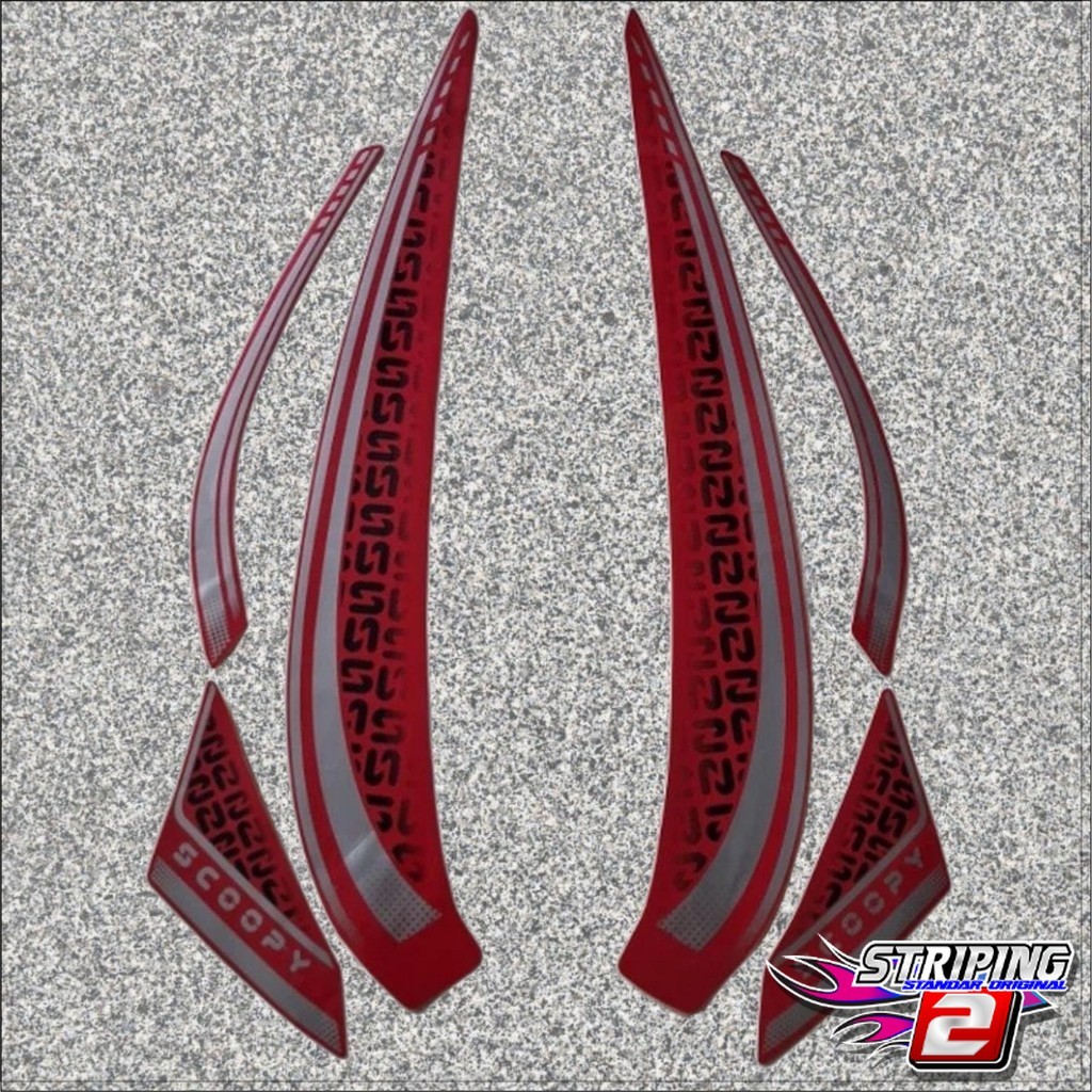 striping Honda Scoopy 2025 merah stiker les motor body standar