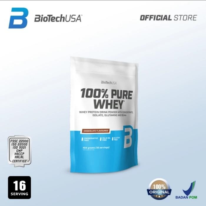 

biotech usa pure 100% whey isolate concentrate susu fitness gym 454 gr gram gold standard - Coklat