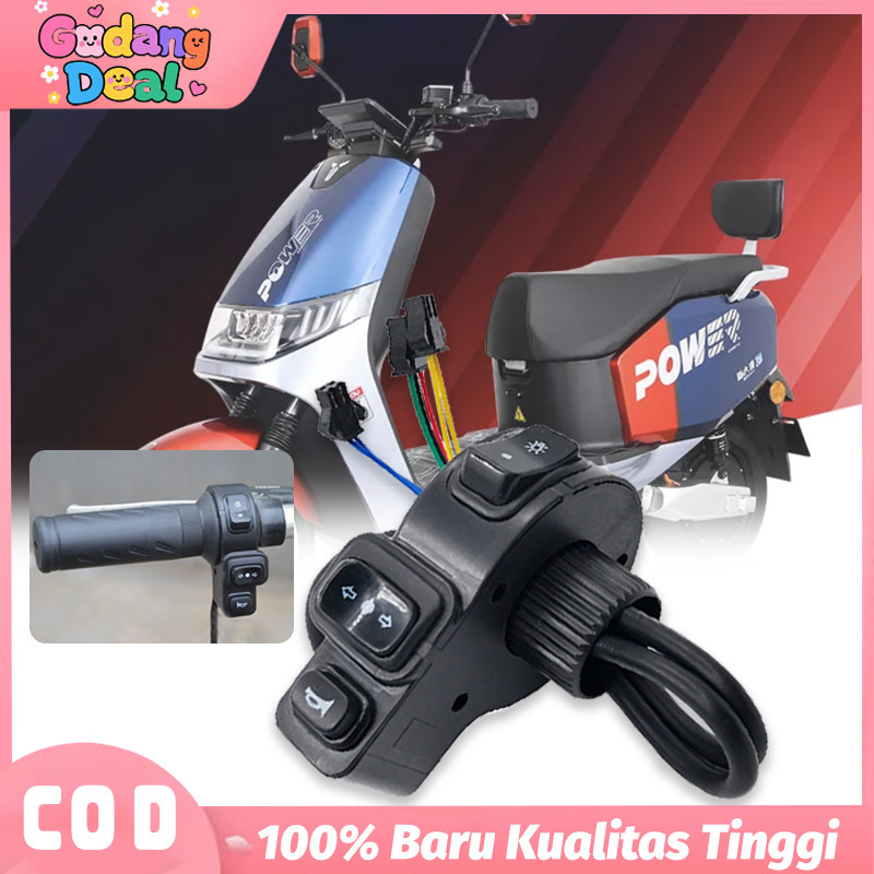 3 In 1 Saklar Klakson Lampu Sein Sepeda Listrik Tombol Lampu Sein Klakson Sepeda Listrik Scooter