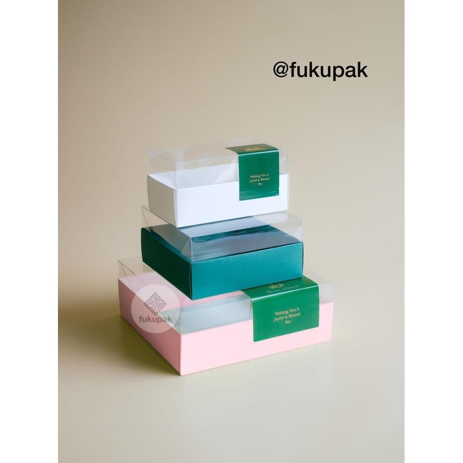 Box Tutup Mika Tinggi (10pcs) kotak toples spiku lapis roti cake - 20x10xT8, Merah Tua