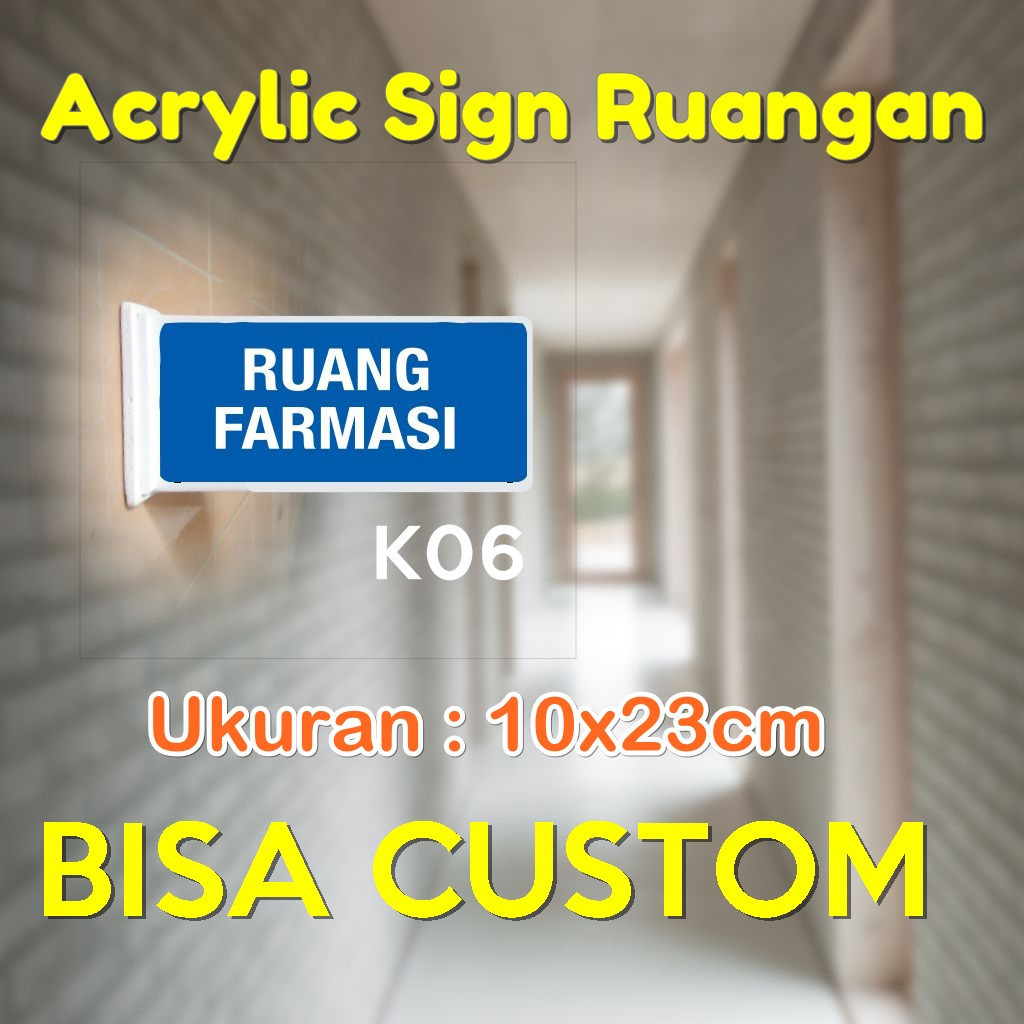 

Acrylic Sign Board Petunjuk Pintu Nama Ruangan Klinik Bisa CUSTOM Bahan Akrilik Toko 2A
