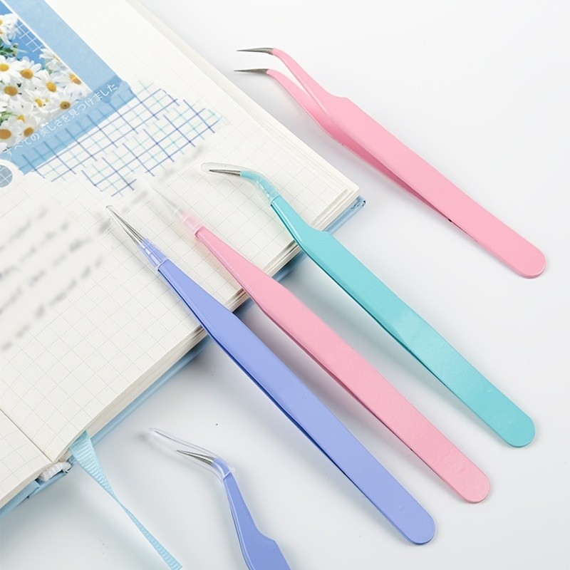 

1PC Macaron Stainless Steel Tweezers for Sticker Scrapbooking,Precision handicrafts and jewelry making tools