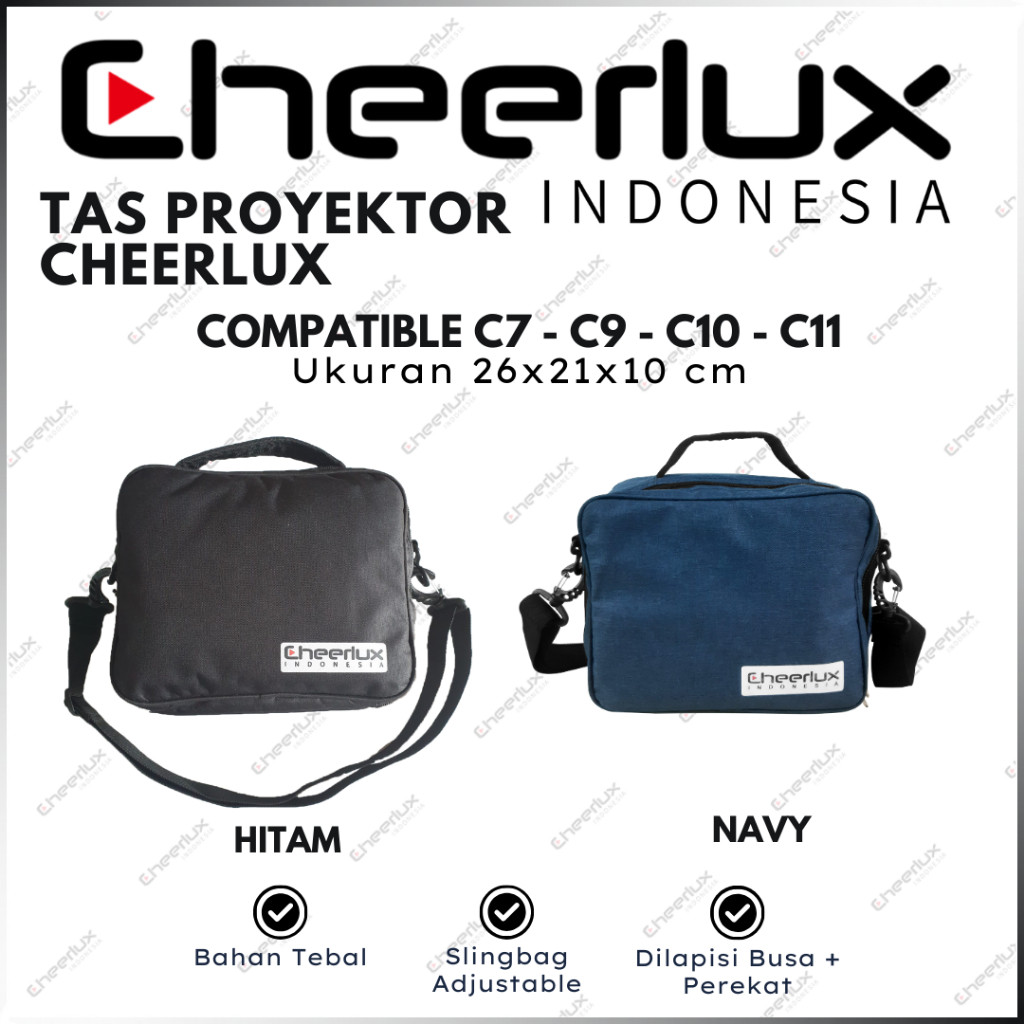 CHEERLUX INDONESIA | TAS PROYEKTOR CHEERLUX C9-C10-C11 SLINGBAG HITAMCO