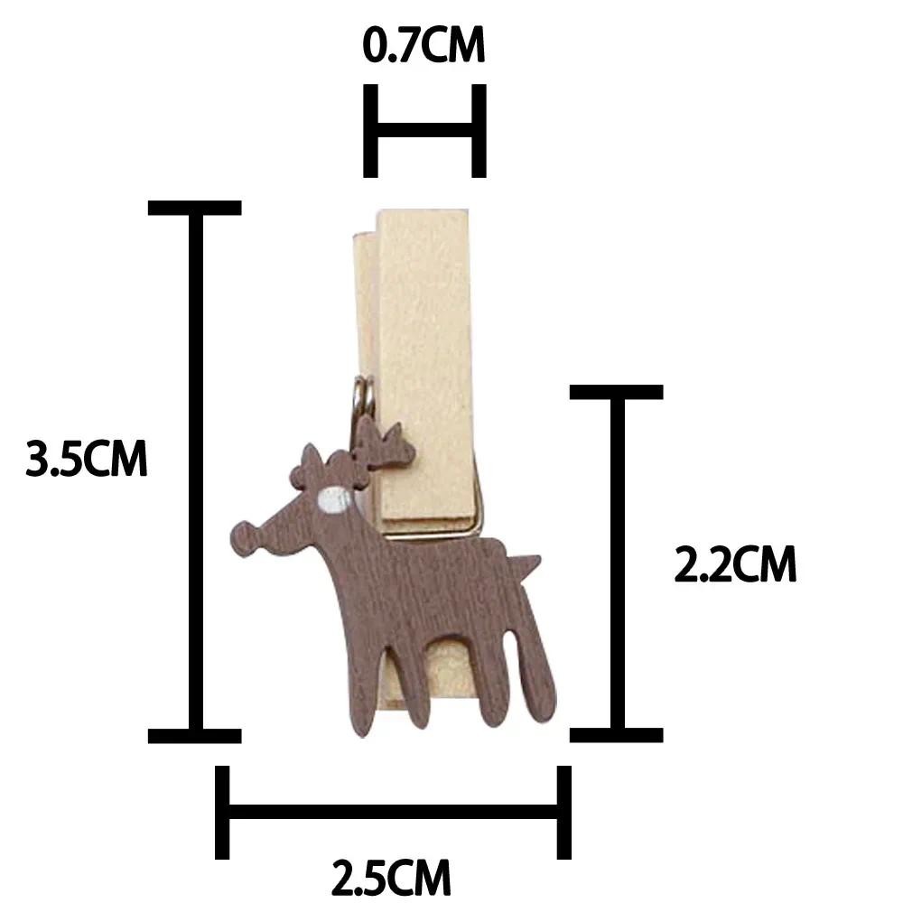 

50pcs Christmas Wooden Clips New Year Party Decoration Photo Wall Clip DIY Christmas Ornaments Decorations for Home Kids Gift