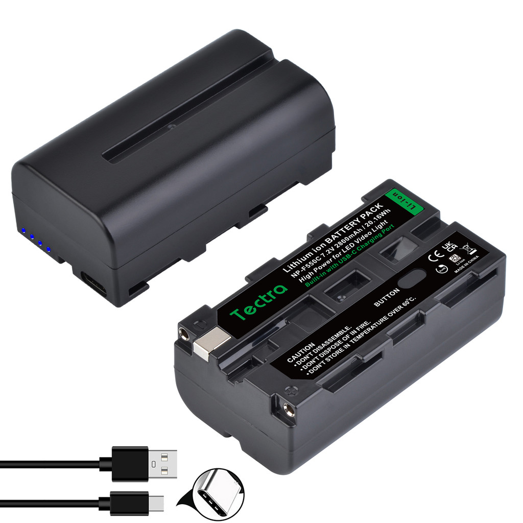 NP-F550 Battery with USB Type C  arging port for Sony NP-F970 F750 F770 F960 F530 F330 F570 CCD-SC55