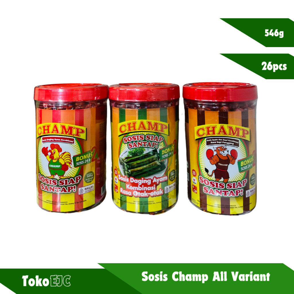 

Champ sosis daging ayam kombinasi Sosis siap santap all variant 24+2pcs