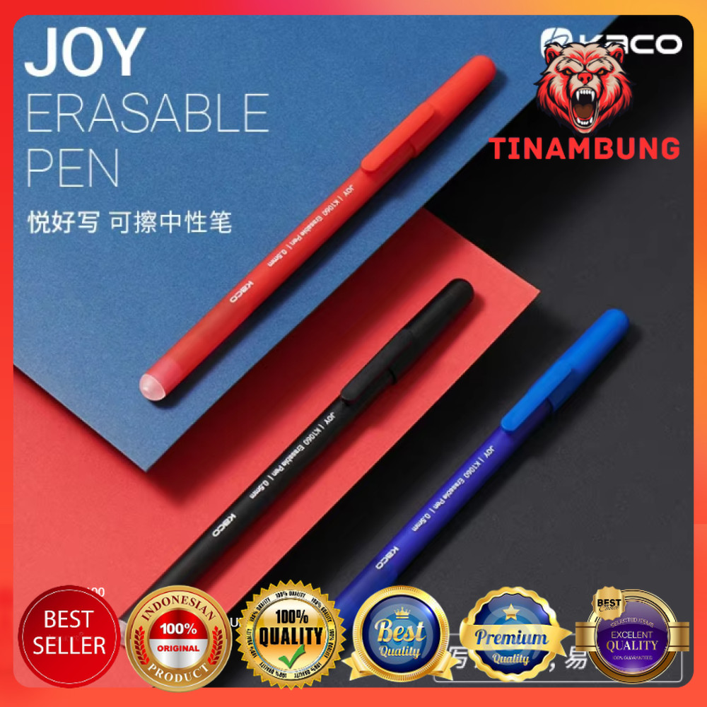 

Kaco JOY Gel Erasable Pen Pena Pulpen Bolpoin Tinta Hitam 0.5mm 1 PCS - K1060