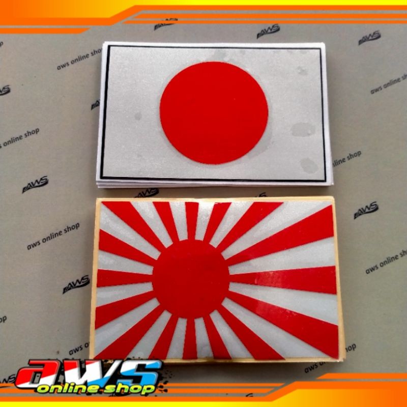 

Sticker Bendera Jepang Reflektif Nyala 9x6cm