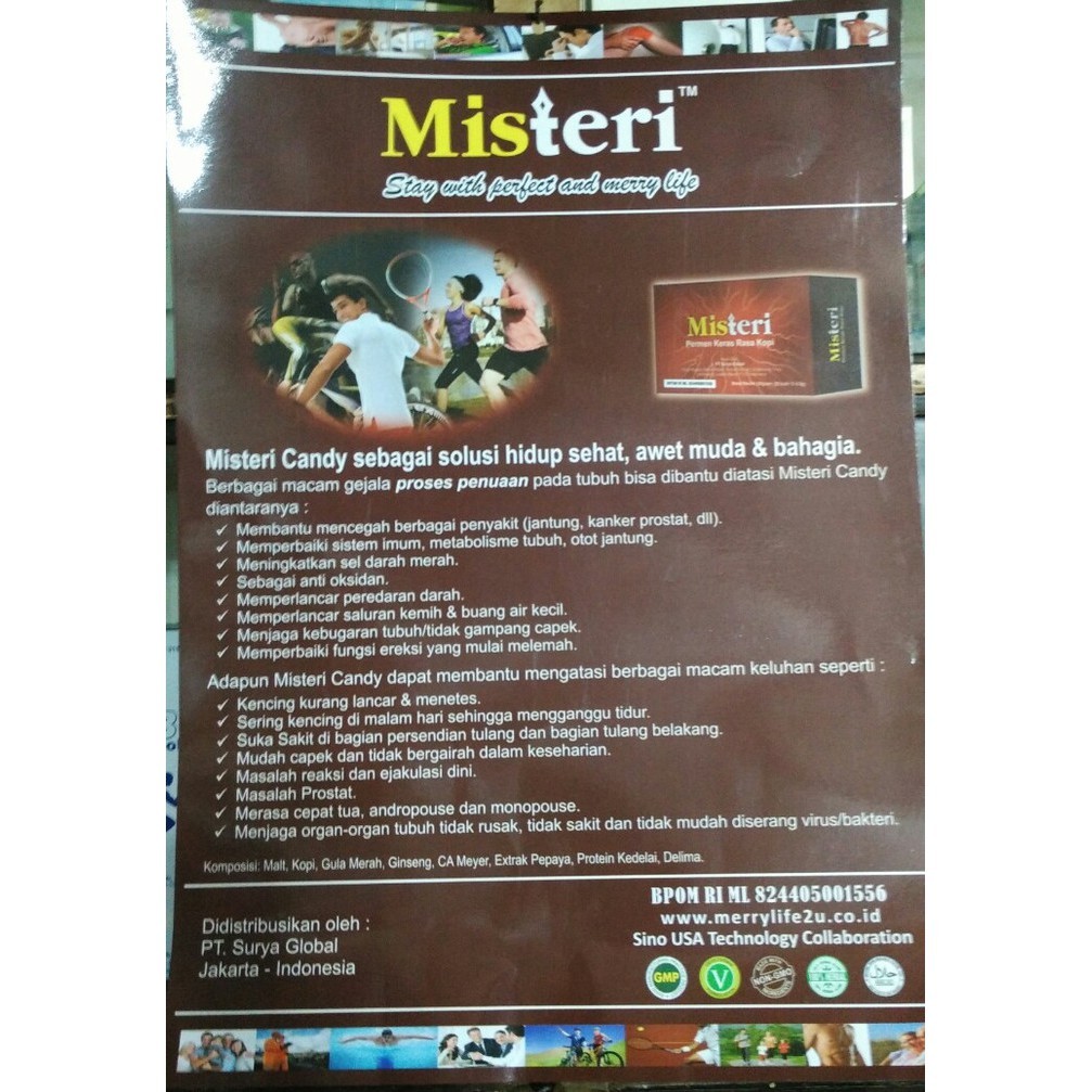 

hot falsh sale Misteri Ginseng & Coffee energetic candy (permen kopi) BPOM per biji