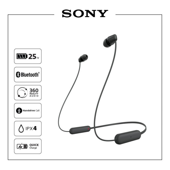 Sony WI-C100 / WI C100 / WIC100 Wireless Sport Earphone Neckband