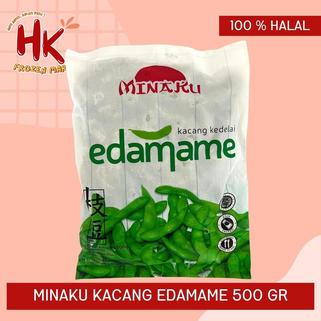 

Minaku Kacang Edamame 500gr (siap makan sudah matang kacang jepang) HK Frozen Mart