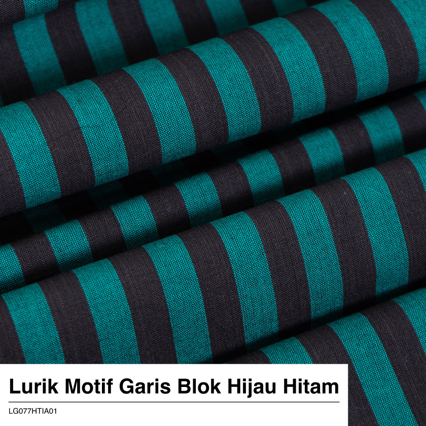 Lurik Motif Garis Blok Hijau Hitam