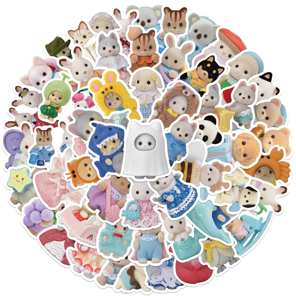 

10/30/55pcs Kawaii Calico Critters Stickers for Laptop Scrapbook Waterproof Cartoon Graffiti Decals Cute Kids Sticker Toys Decor