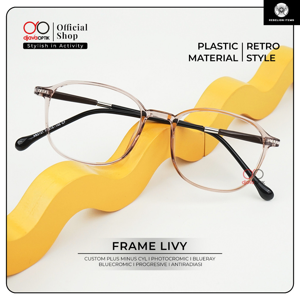 DJAVA OPTIK - Frame Livy - Kacamata Korea Kotak Plastik Lentur Terbaru