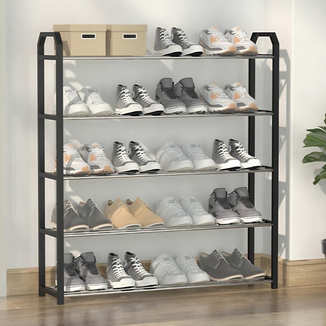 Promo 【COD】Configear 5 Layers Minimalis Rak Sepatu Besi Stainless Bertingkat Rak Sandal Dan Sepatu R