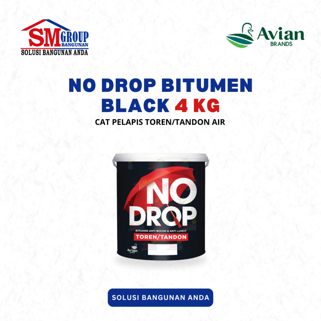 Cat Pelapis Tandon/Toren No Drop Bitumen Black 4 Kg | NO DROP BITUMEN BLACK 4 Kg
