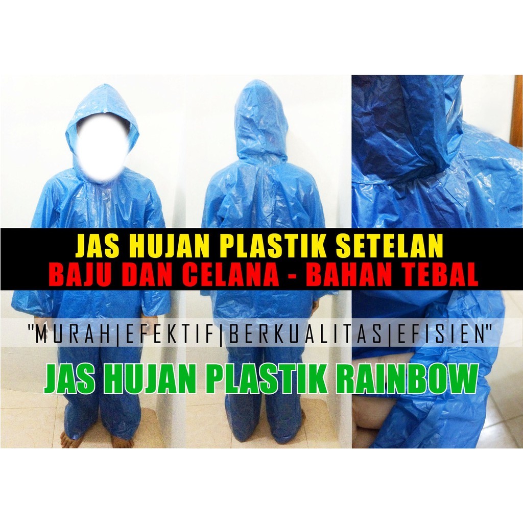 Jas Hujan Plastik Setelan Baju & Celana - Setelan Jas Hujan - Ponco Jas Hujan - Jas Hujan Plastik