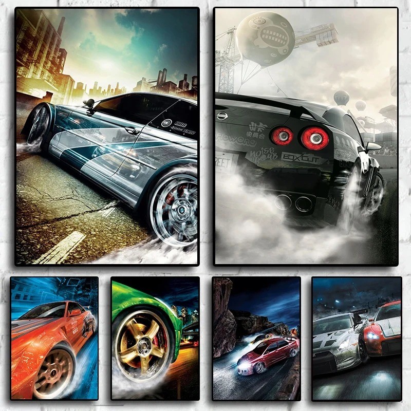 

Vintage World Famous Racing Car Rally Need for Speed Art Posters Canvas Painting Wall Prints Pictures for Living Room Home Decor