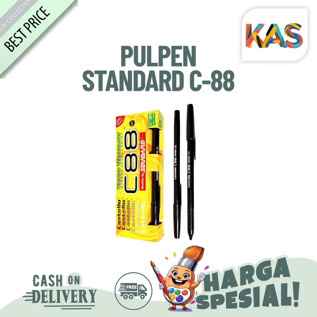 

Pulpen Standard C-88 Castello 0.5 mm Warna Hitam- LUSINAN