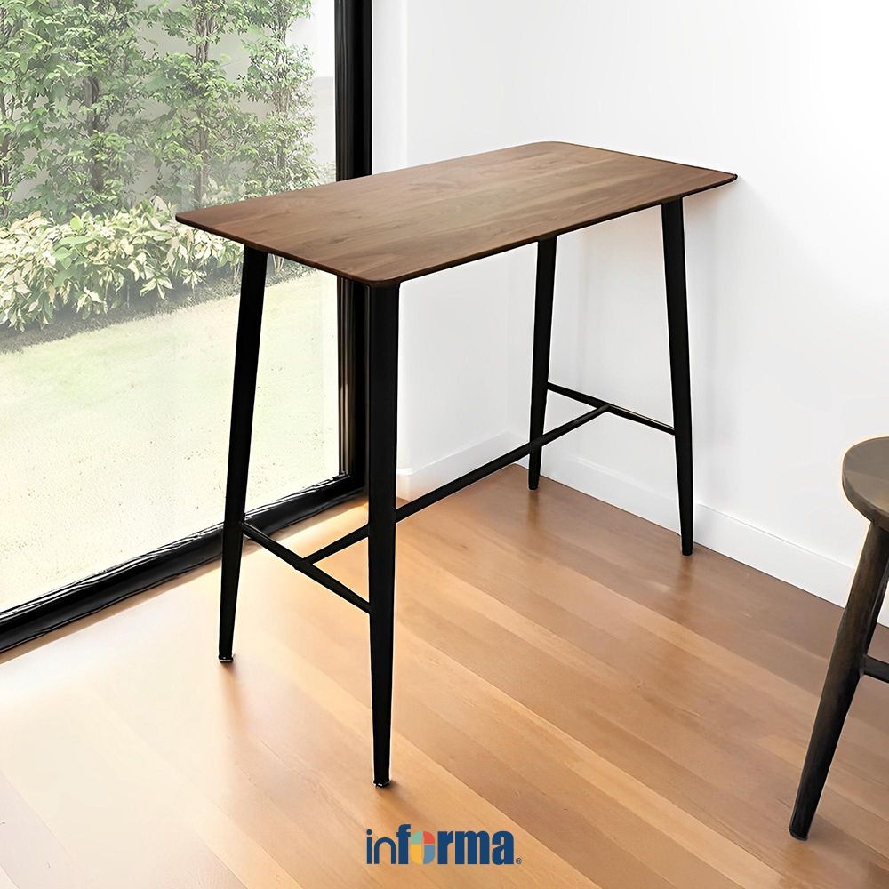 Informa Barrington Meja Bar - Cokelat Tua Bar Table Meja Makan Kafe Restoran Serbaguna Furniture Ind