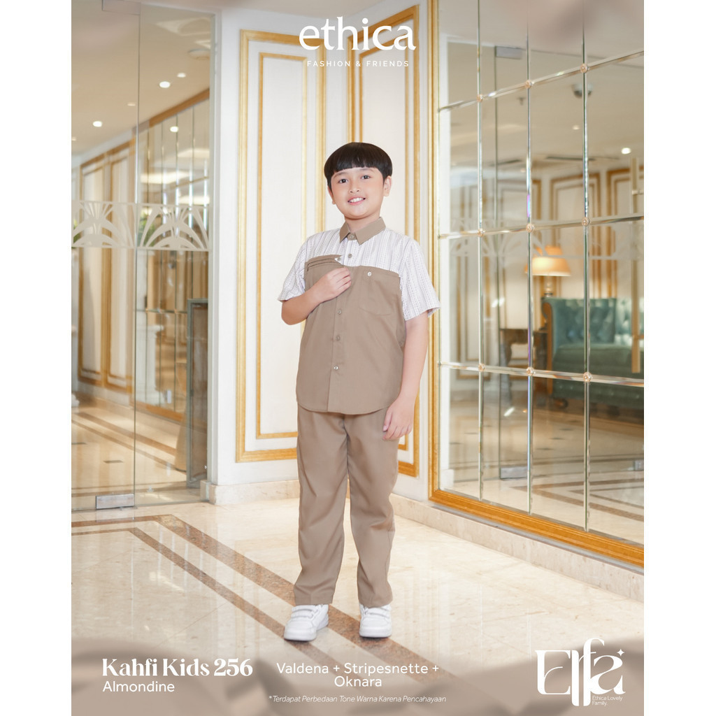 Koko ethica Anak Kahfi Kids 256 || Koko anak lengan pendek Koko anak coklat || Sarimbit Baju Muslim 