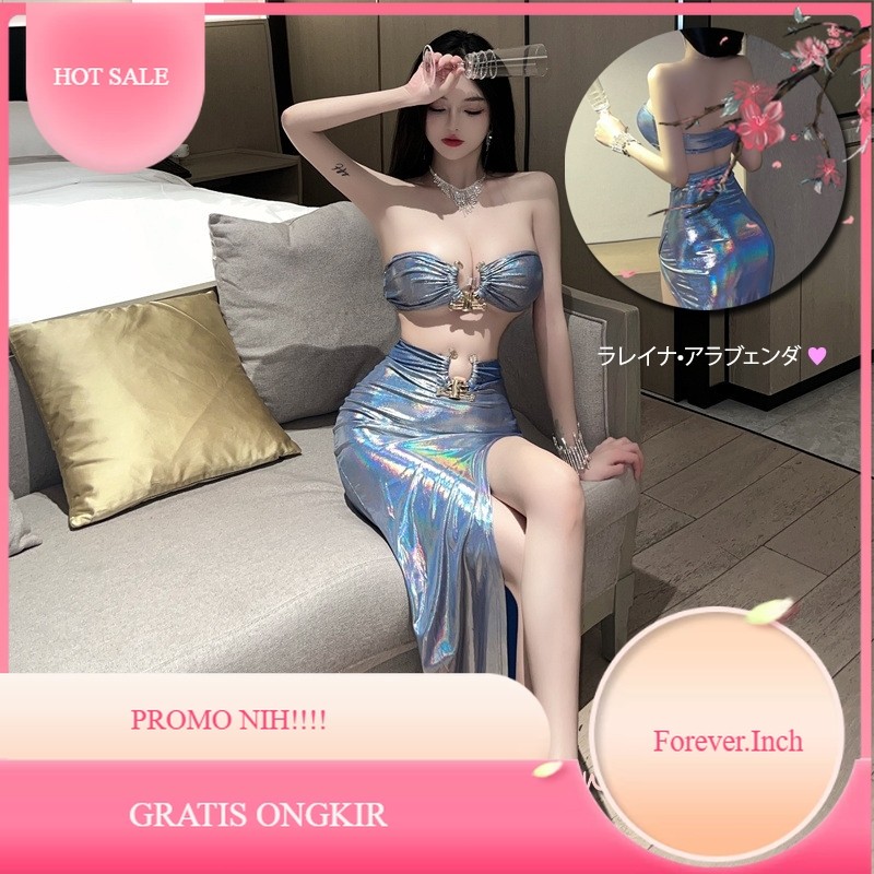 Lareyna Aravenda Set Lingerie Hot Kostum Gaun Pesta Mermaid Kilap LG677