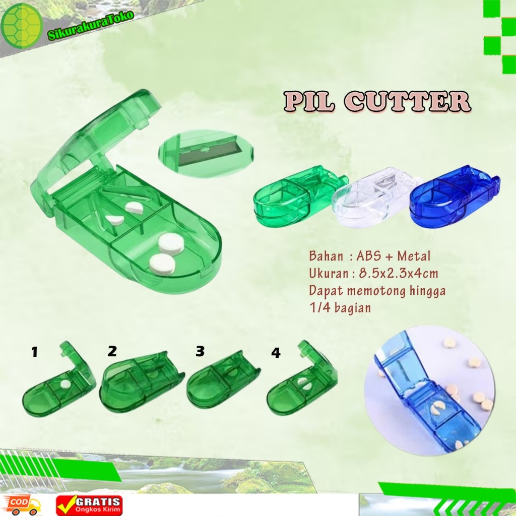 Kotak Tempat Obat dan Pemotong Pil Cutter Storage Obat