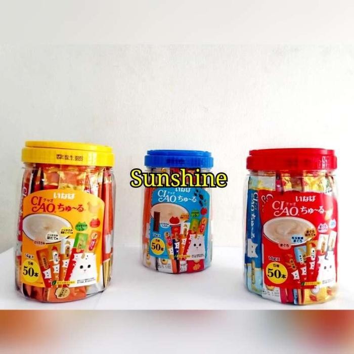

Snack Kucing Ciao Toples Isi 50pcs - Cemilan Kucing - Merah (Tuna)