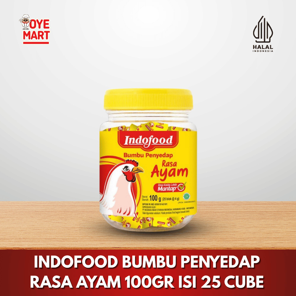 

INDOFOOD BUMBU PENYEDAP RASA AYAM 100GR ISI 25 CUBE