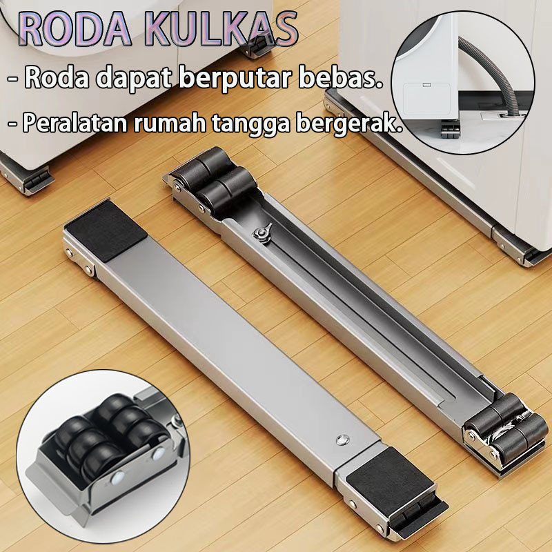 Roda Lemari Portable/dudukan kulkas/ roda kulkas 2 pintu/ Tatakan mesin cuci/kaki kulkas besi terlar