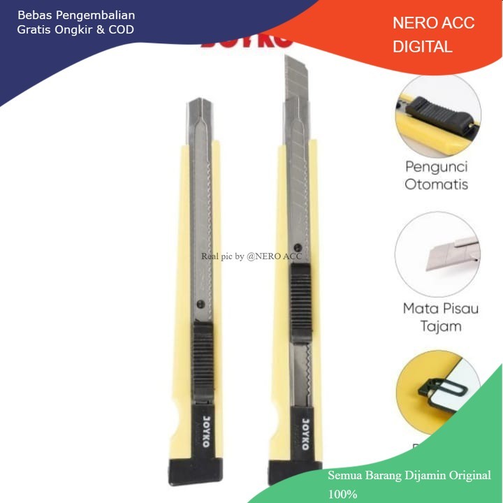 

CUTTER AUTOLOCK JOYKO A-300A KECIL PISAU TAJAM KUAT A 300 KATER ALAT POTONG 9 MM PEMOTONG KERTAS A300 A300A