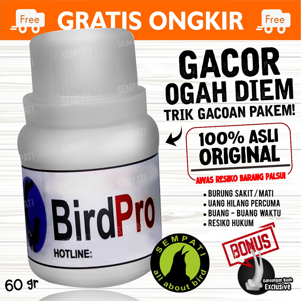 SEMPATI Bird Pro Powder Om Kicau Obat Burung Sakit Lumpuh Macet Bunyi Kalah Mental Tidak Turun Tangk