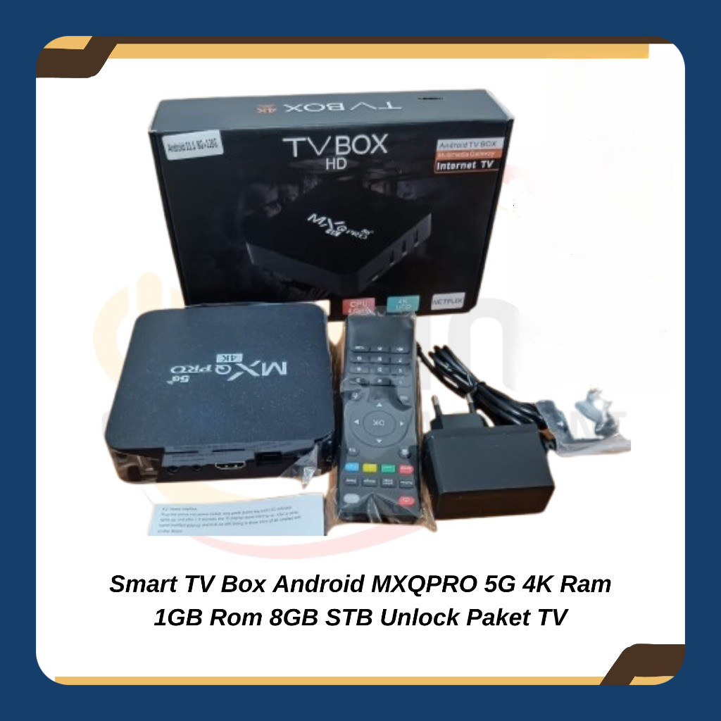 Smart TV Box Android MXQPRO 5G 4K Ram 1GB Rom 8GB STB Unlock Paket TV