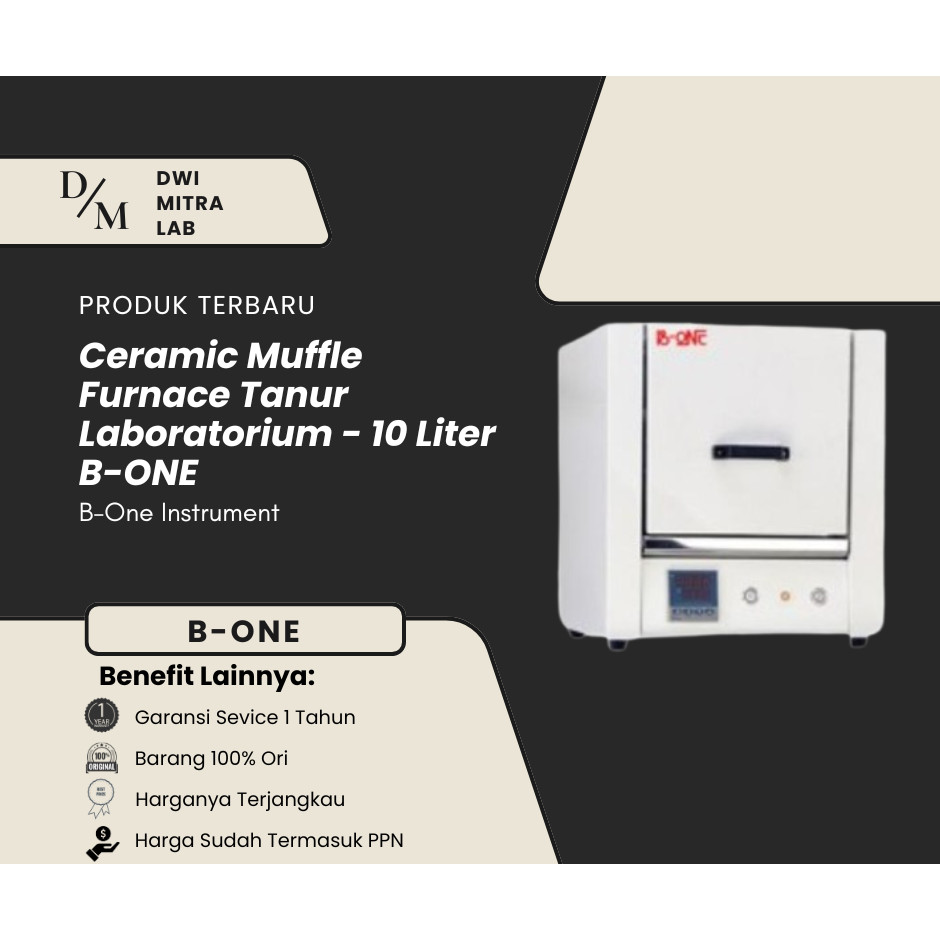 Ceramic Muffle Furnace Tanur Laboratorium - 10 Liter B-ONE