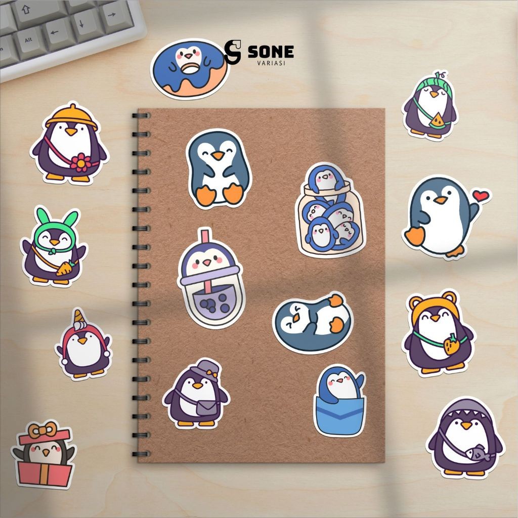 

Stiker Pack PENGUIN LUCU / Sticker Kartun Anak Paper Vinyl Waterproof Glossy Dekorasi Buku Jurnal