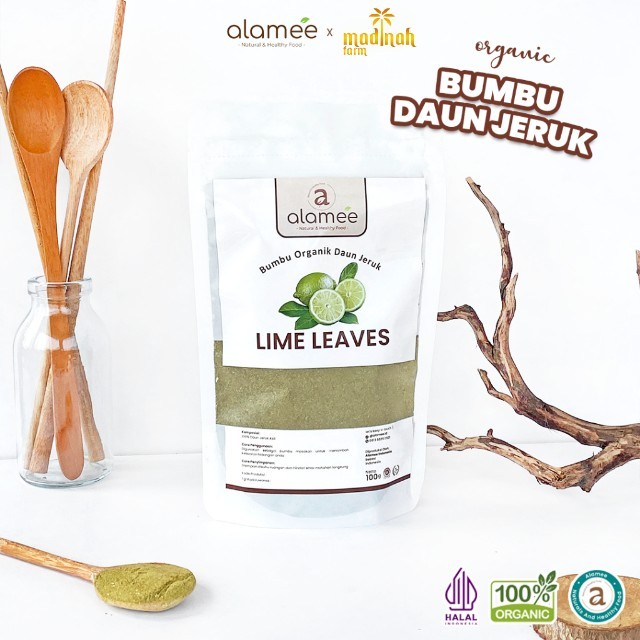 

ALAMEE Daun Jeruk Bubuk Lime Powder Bumbu Dapur Instan Organik Murni Asli Tanpa Campuran 100g madinah