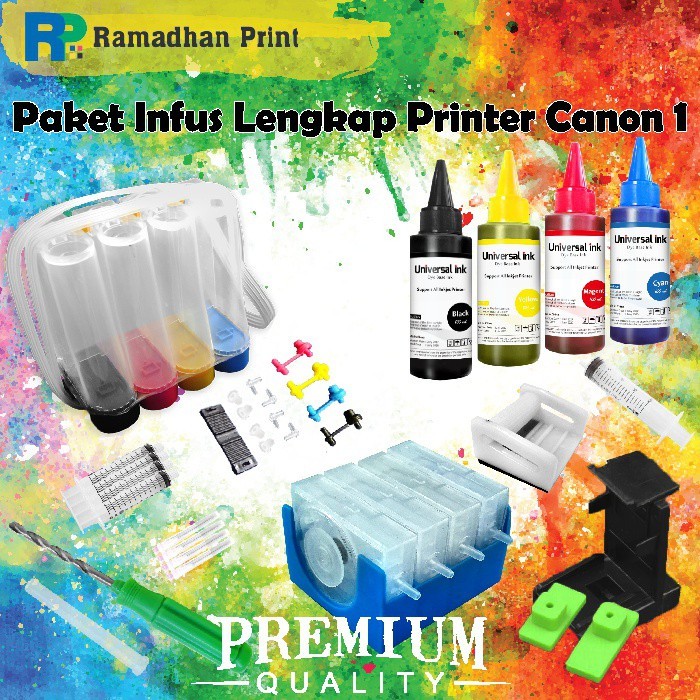 Paket Lengkap Infus Printer Canon MP145 MP198 IP1980 IP1880 IP1700 40 41 830 831CO