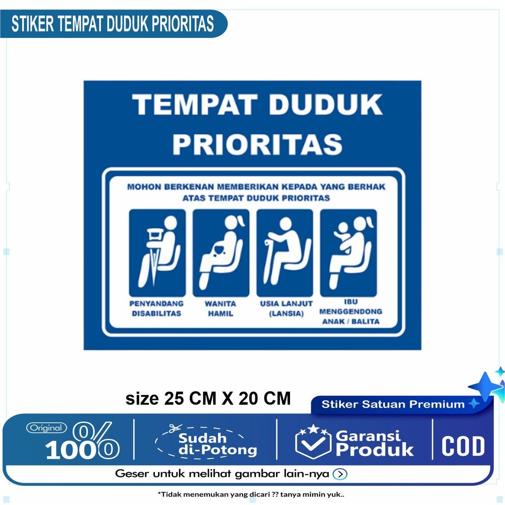 

Stiker Kursi Prioritas | tempat duduk Prioritas | Petunjuk bahan vinyil anti air Wadwahaji