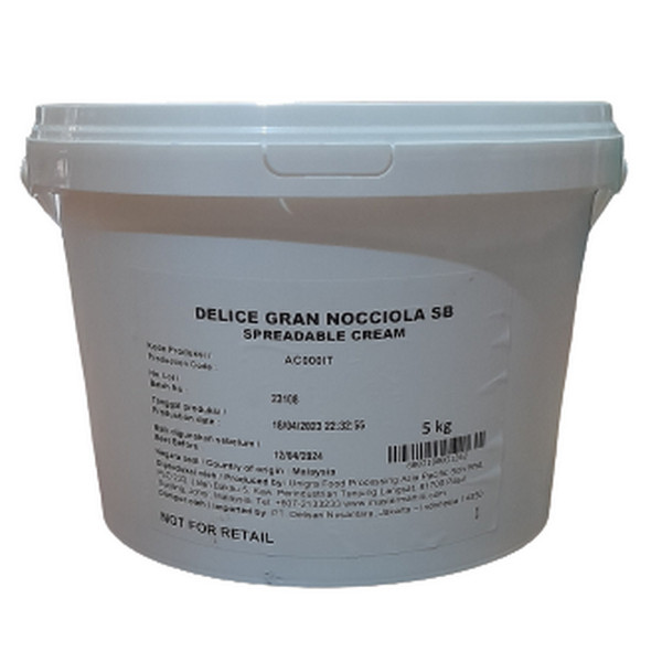 

Spreadable Chocolate Hazelnut Cream Delice Gran Nocciola Repack 1/2 Kg