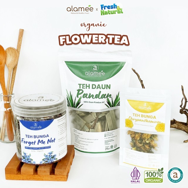 

ALAMEE Teh Hijau Green Tea Daun Jati Cina Chamomile Bunga Flower Tea Senna Leaf Earl Grey Organik freshandnatural