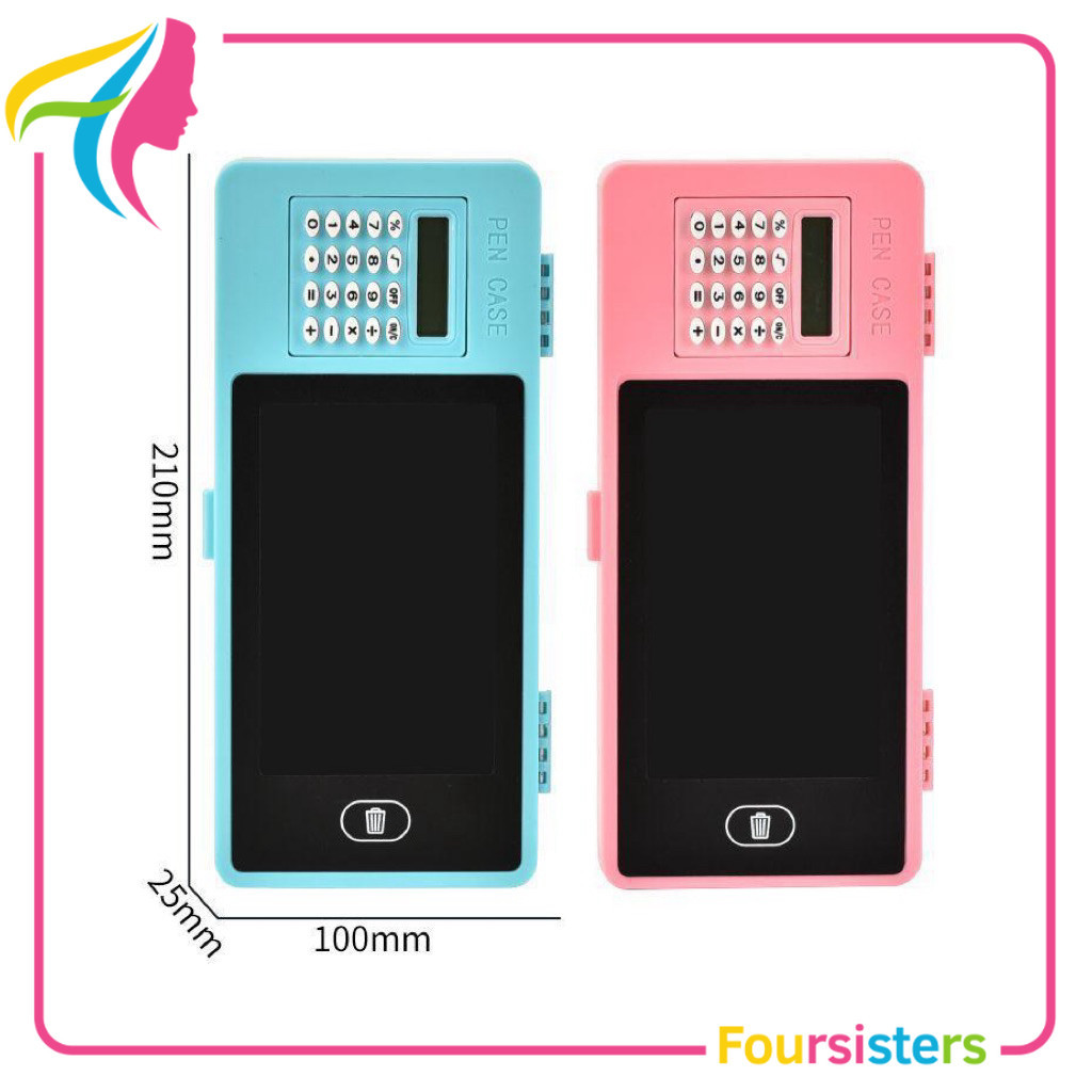 

[FS] NAF- Kotak Pensil Case kalkulator LCD Writing Drawing Box Case Ukuran Besar Pencil Drawing Pad Edukasi 2in1
