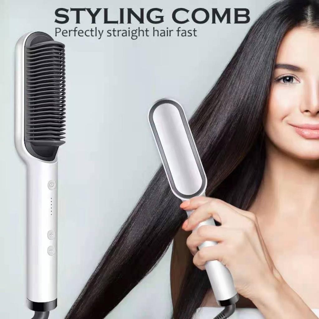 [MO]Catok Sisir Pelurus Rambut Hair Straightener Curler 2 in 1 / Catok Sisir Pelurus Rambut