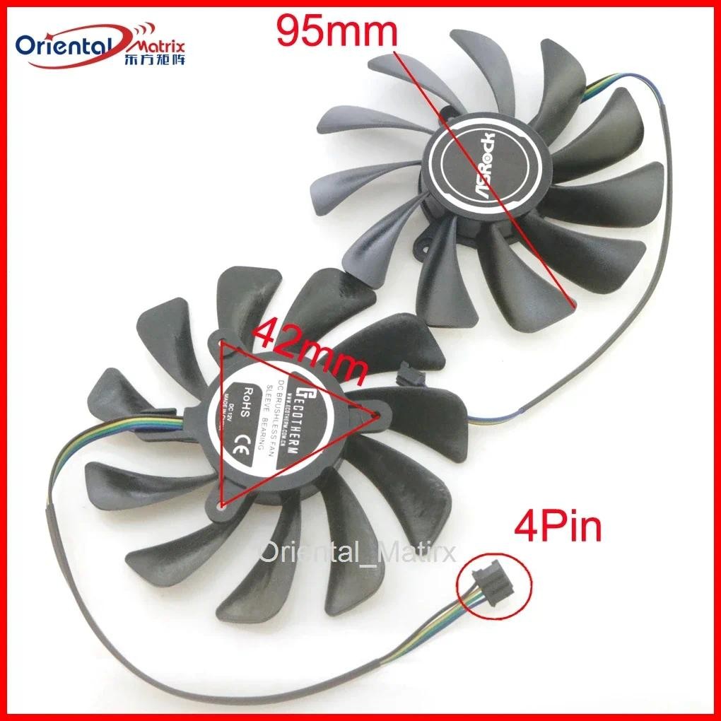 GF10012H12SPA 12V 0.5A 95mm 4Wire 4Pin VGA Fan For ASROCK RX6600 XT 8GB Challenger MINI Graphics Car