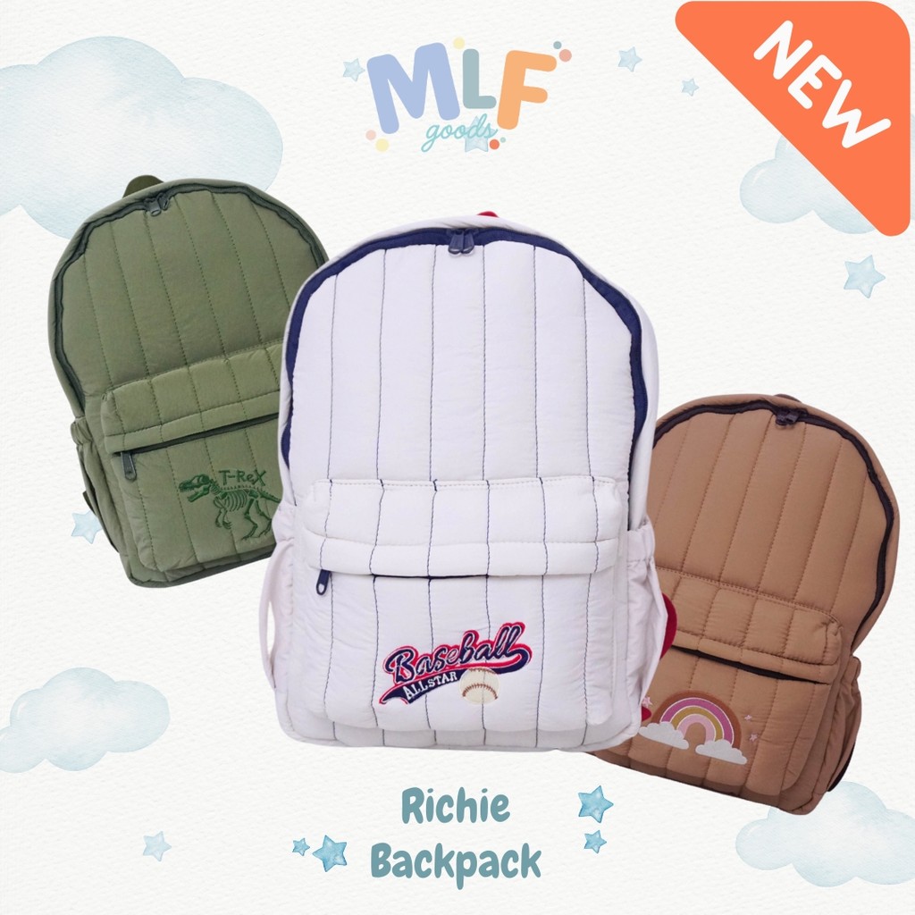 MLF Goods - Richie Backpack / Tas Ransel Anak Puffy / Ransel Backpack Anak SD / Tas Backpack Sekolah