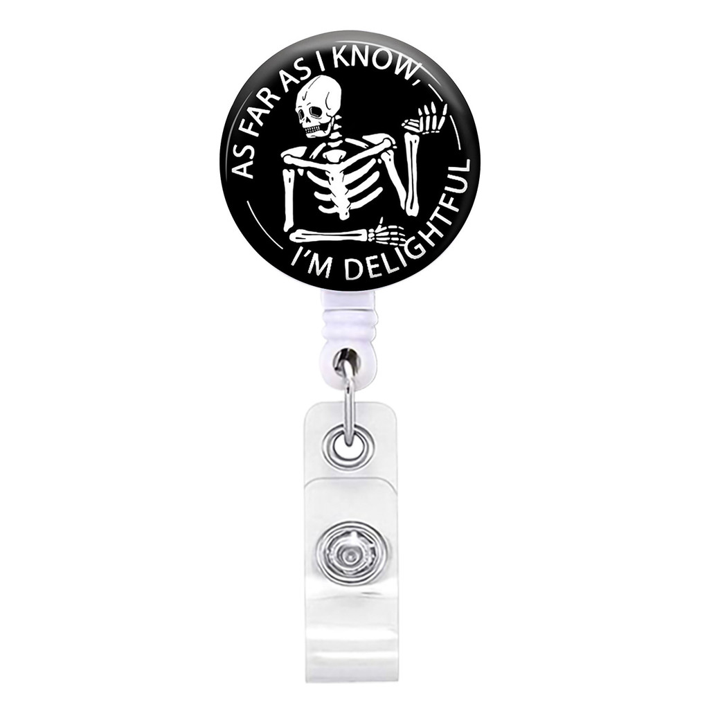 

New Skeleton Badge Holder with Lanyard Coffee Rose Colorful X-ray Radiology Nurse Doctor Badge Clip Dropping Glue Card Buckle