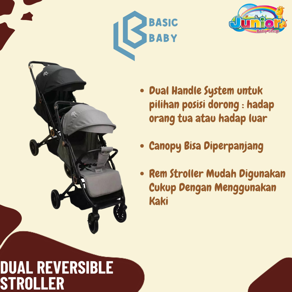 Basic Baby Dual Reversible Stroller -  Stroller bayi