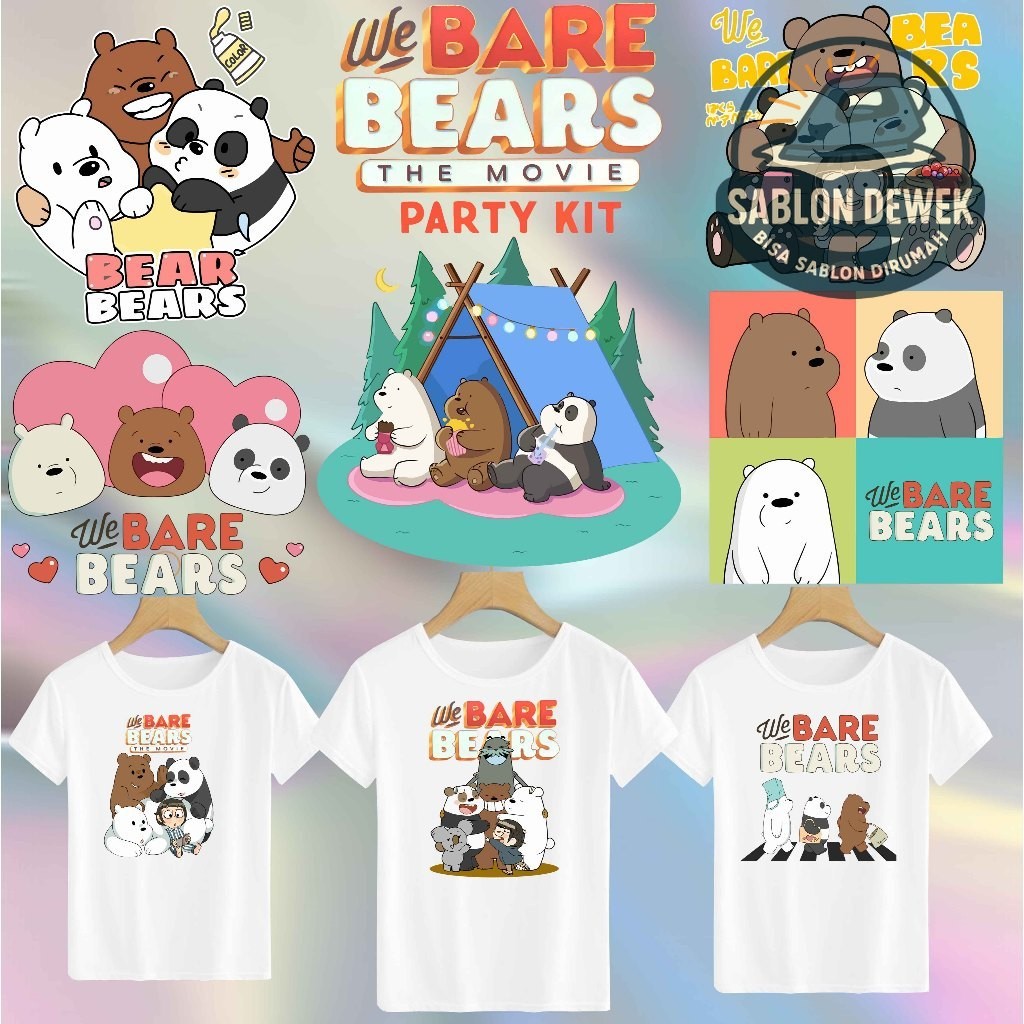 

SABLON STICKER DTF UKURAN 14CM TEMA BARE BEARS